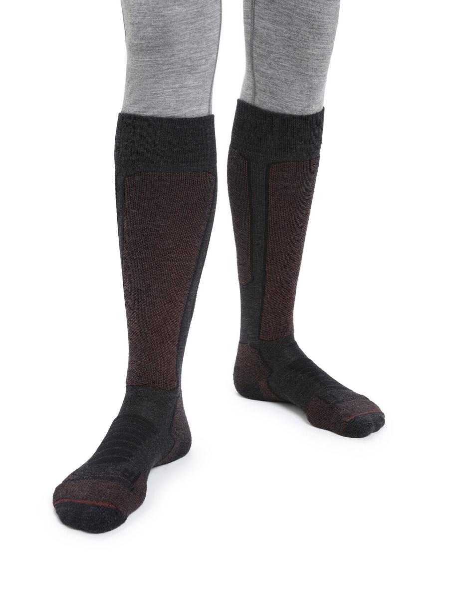 Chaussettes Icebreaker Merino Ski+ Medium Over the Calf Homme Noir | FR 1027EBCX